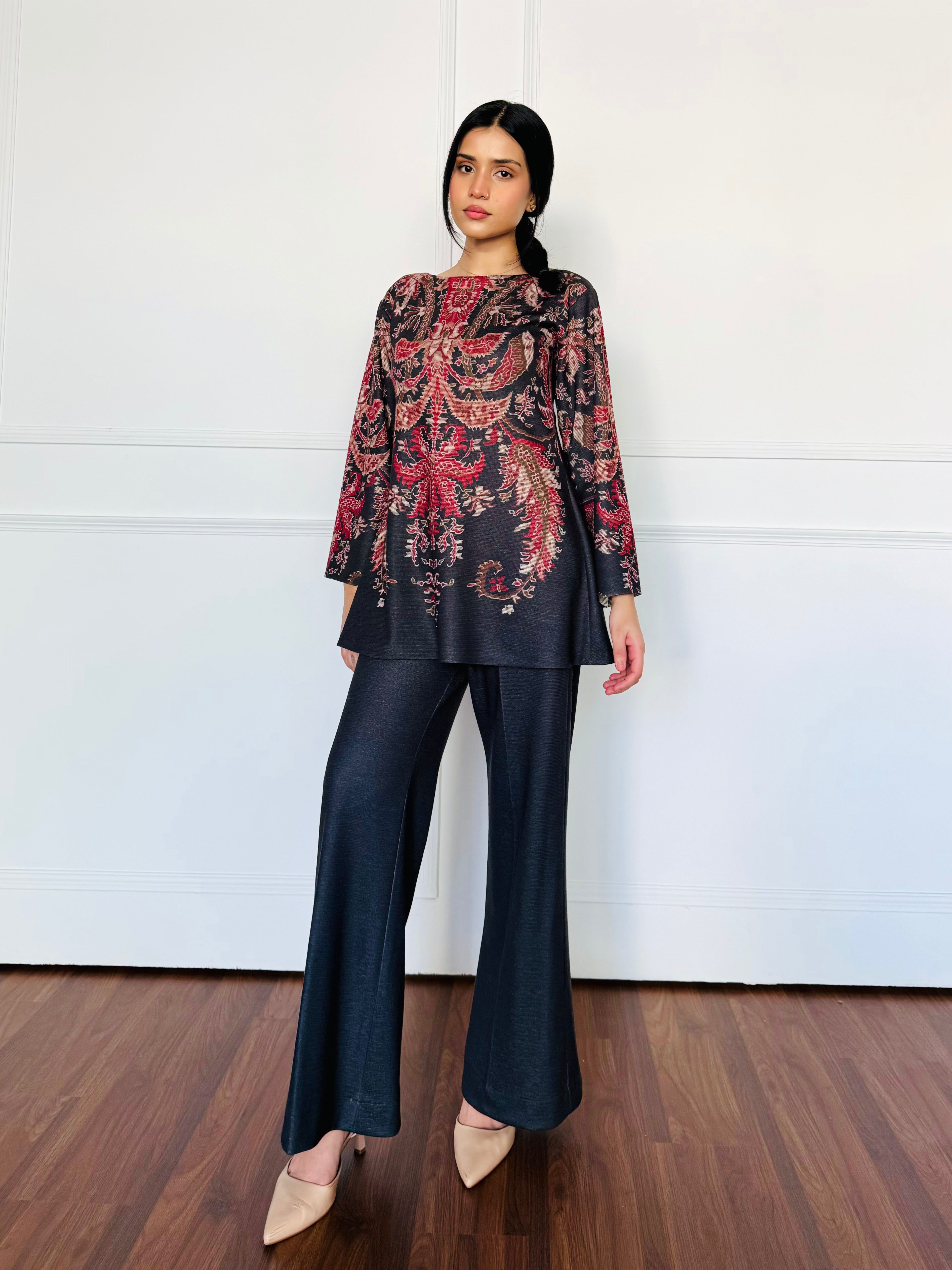 Black Paisley Woollen Co-ord Set