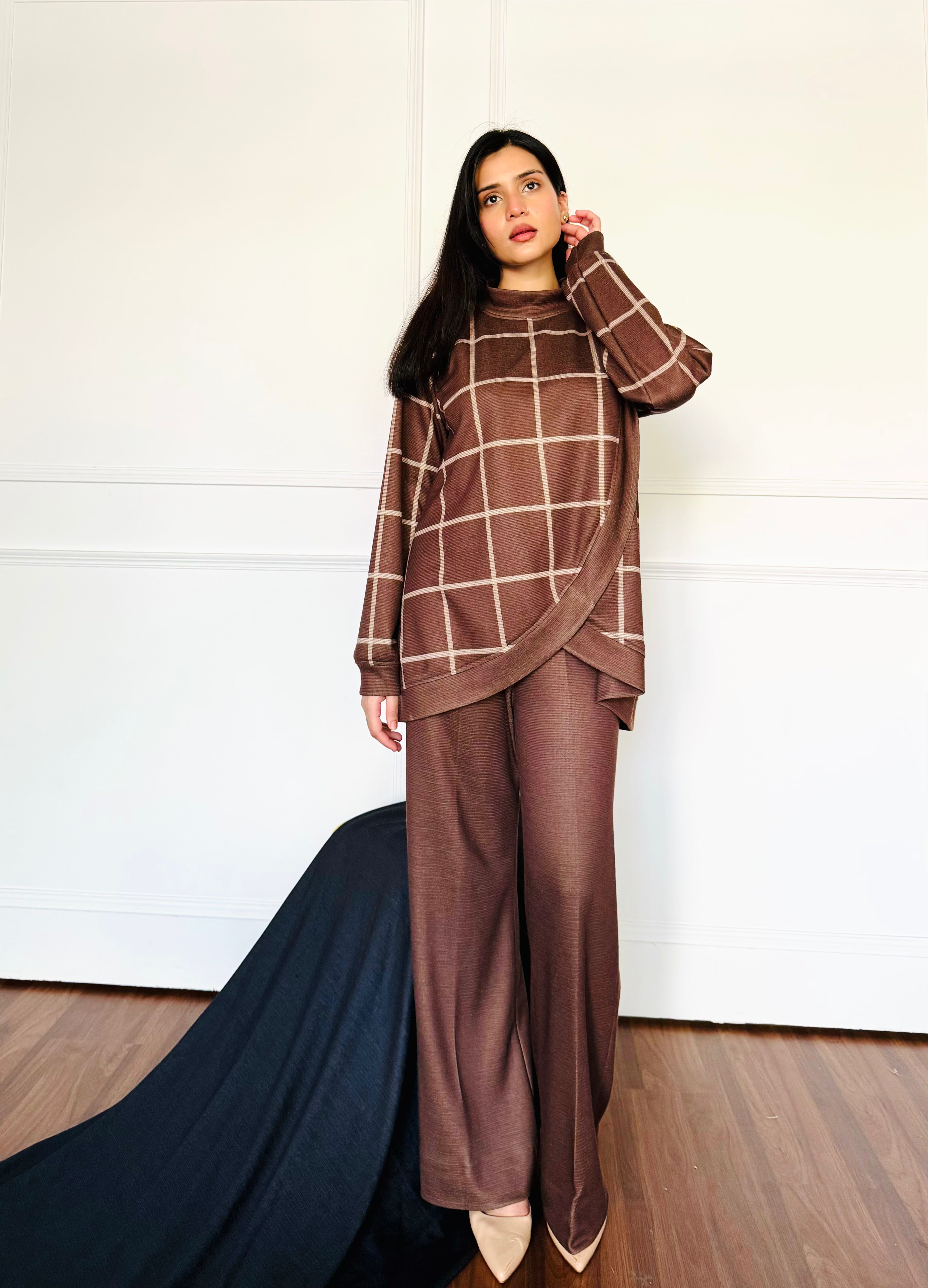 Autumn Check Woollen Co-ord Set