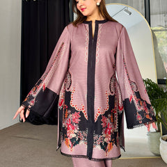 Pink Blossom Winter Kurta Set