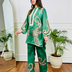 Moss Paisley Kurta Set