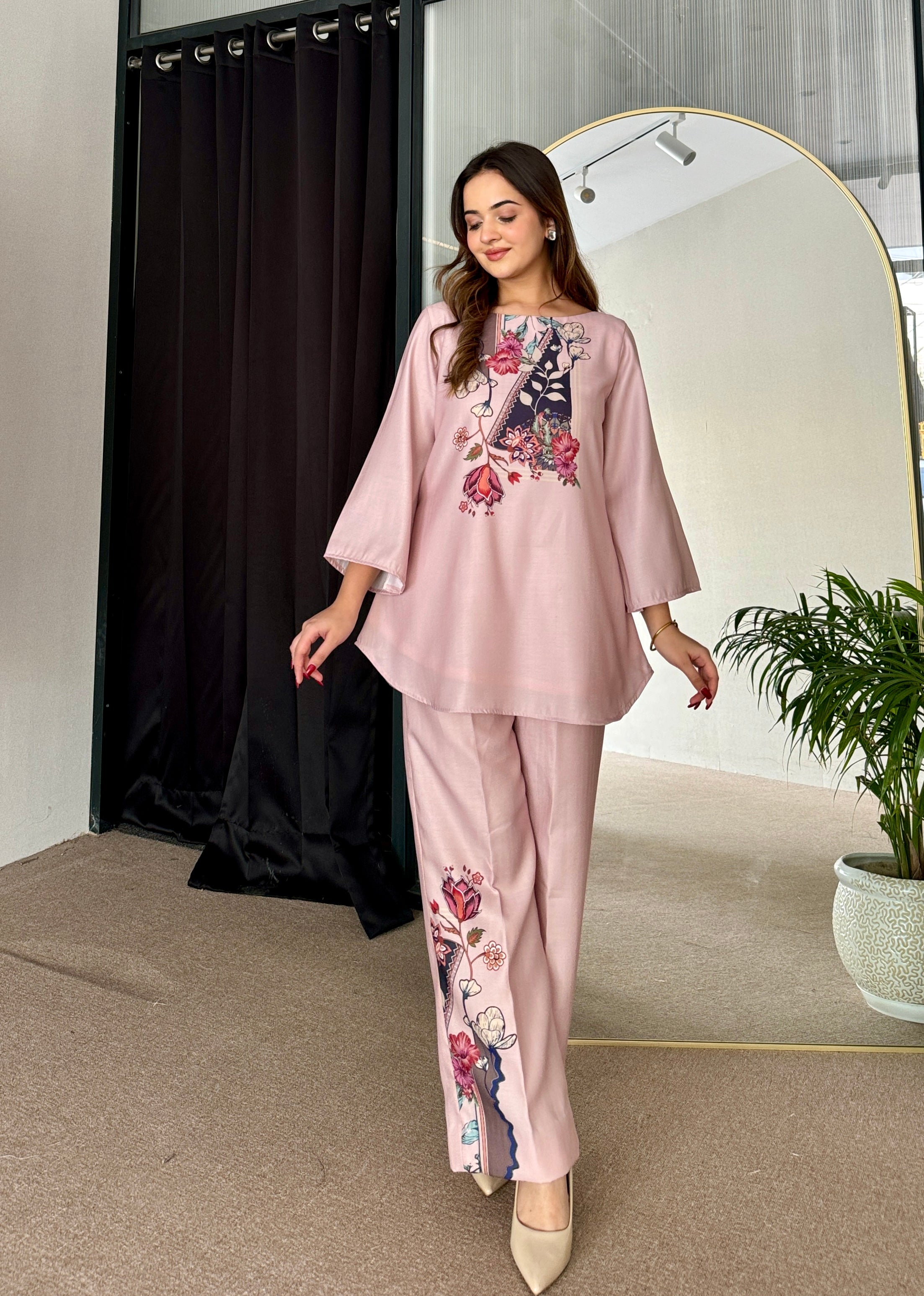 Rosepink Pashmina Co Ord Set