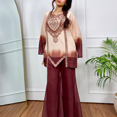 Mocha Mirage Ombre Kurta Set