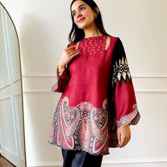 Red & black Paisley Co-ord Set