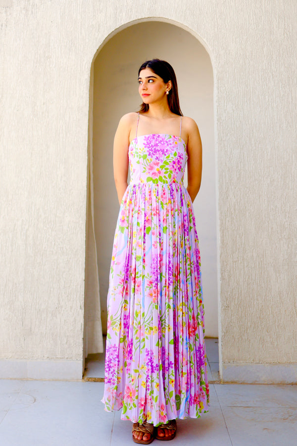 Floral Pleated Summer Dress