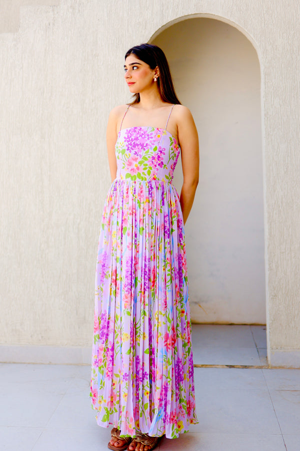 Floral Pleated Summer Dress