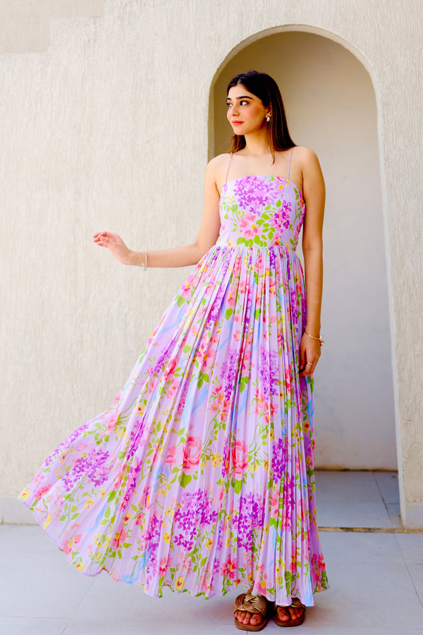 Floral Pleated Summer Dress