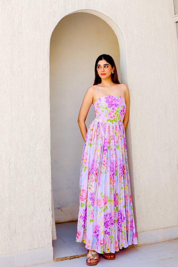 Floral Pleated Summer Dress
