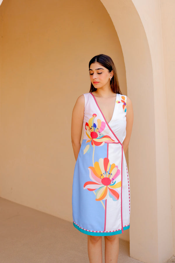 Sunny Doodle Abstract Dress