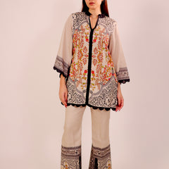 Timeless Beige & Black Kurta Set
