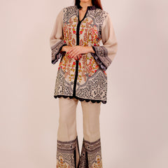 Timeless Beige & Black Kurta Set