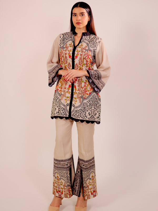 Timeless Beige & Black Kurta Set