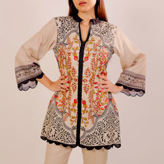 Timeless Beige & Black Kurta Set