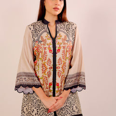 Timeless Beige & Black Kurta Set