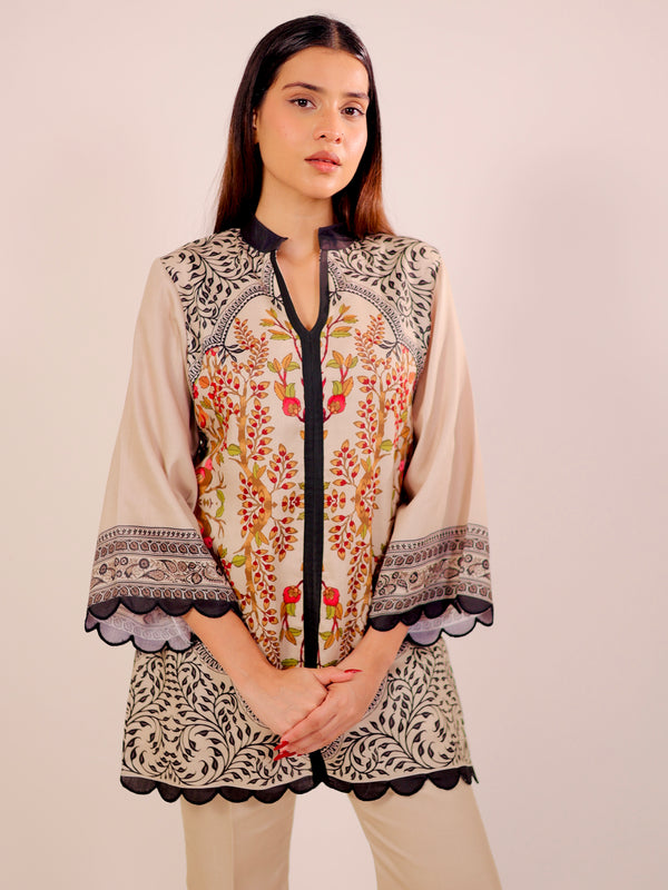 Timeless Beige & Black Kurta Set