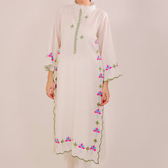 White Harmony Embroidered Kurta Set