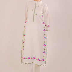 White Harmony Embroidered Kurta Set