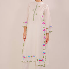 White Harmony Embroidered Kurta Set