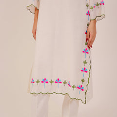 White Harmony Embroidered Kurta Set