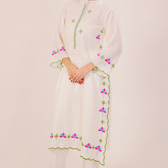 White Harmony Embroidered Kurta Set