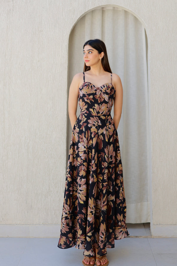 The Cocoa Noir Midi Dress