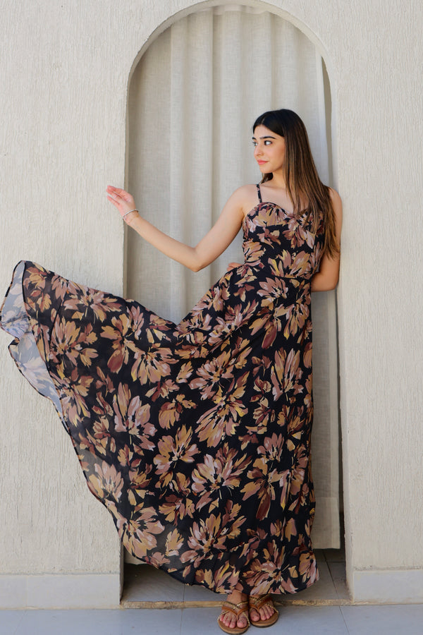 The Cocoa Noir Midi Dress