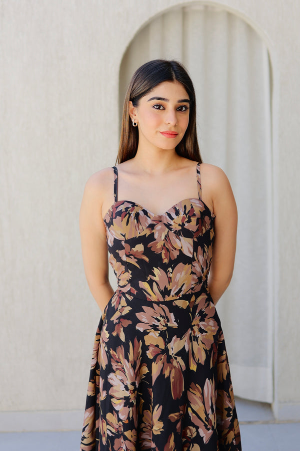 The Cocoa Noir Midi Dress