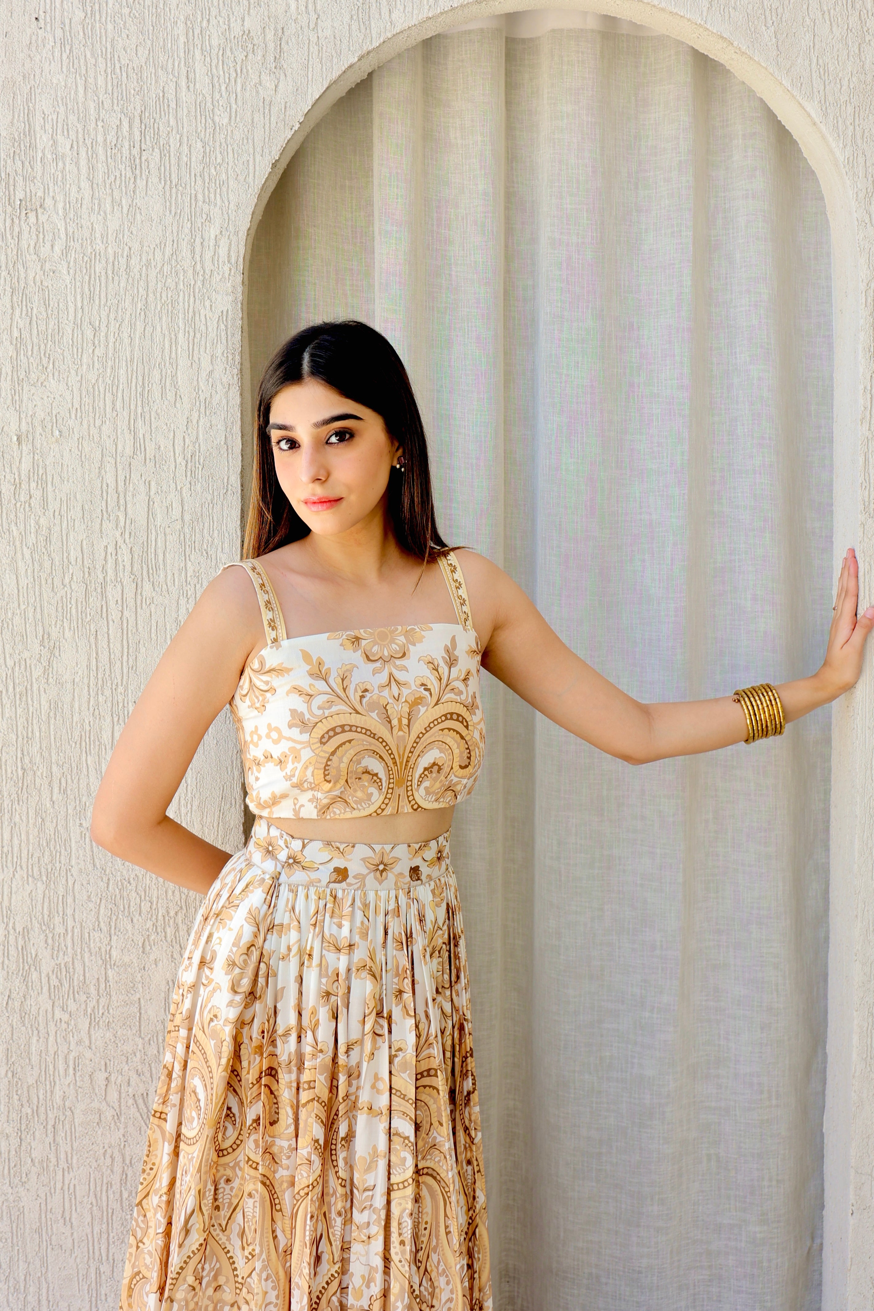 The Pleated Paisley Skirt Set