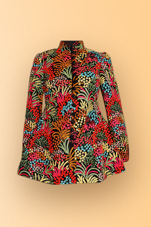 Anaisha Embroidered Jacket set with Flared Garara