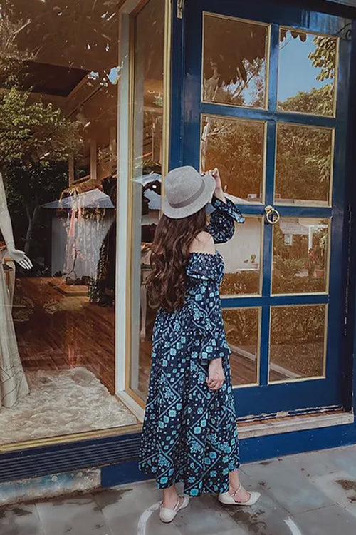 Myra Breezy Blue Maxi Dress