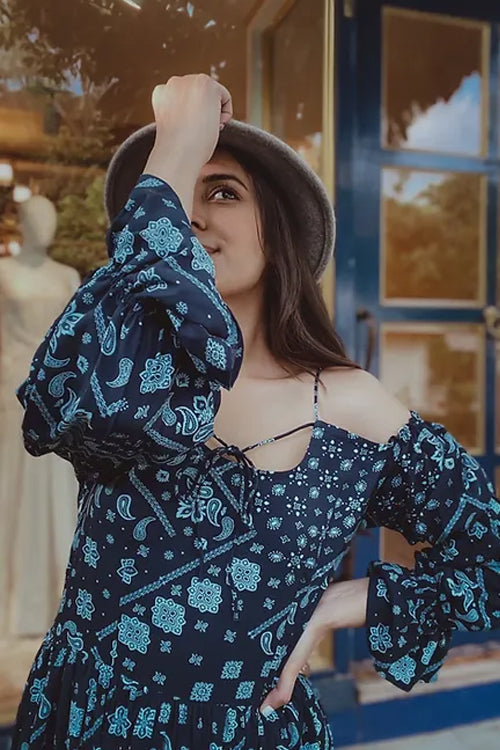 Myra Breezy Blue Maxi Dress