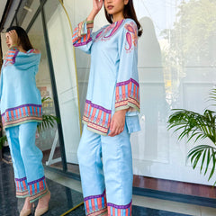 Blue Paisley Kurta Set