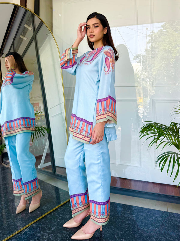 Blue Paisley Kurta Set