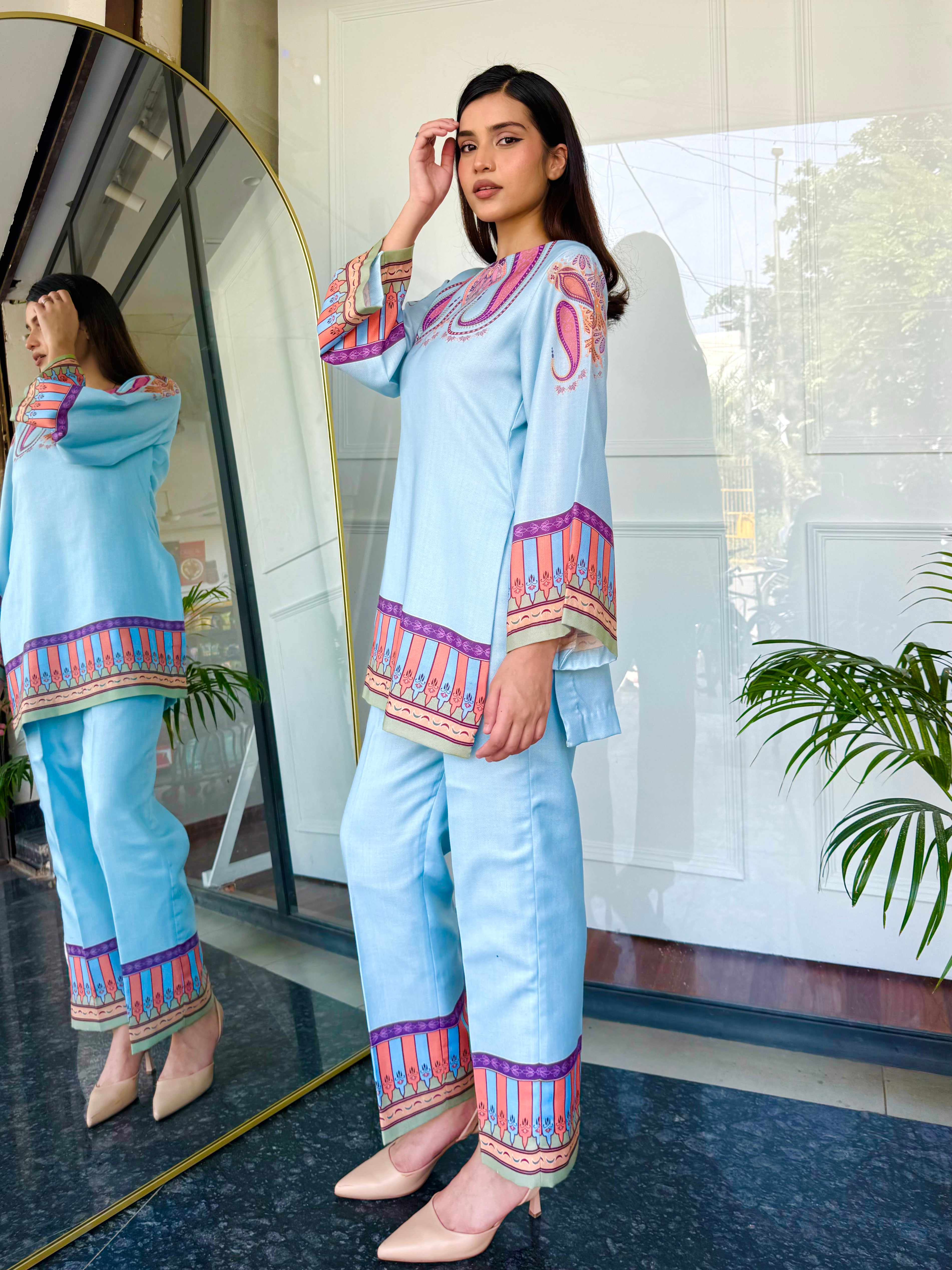Blue Paisley Kurta Set