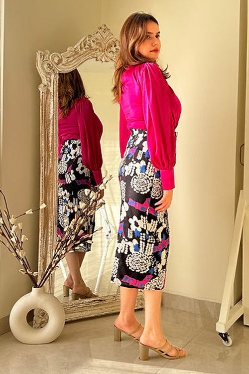 Black & Pink Skirt Co-ord set