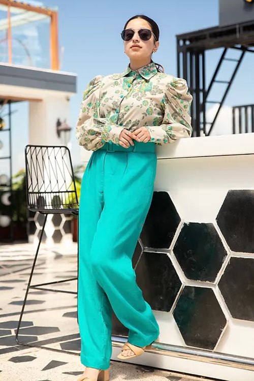 Formal Coord with Turquoise Trousers