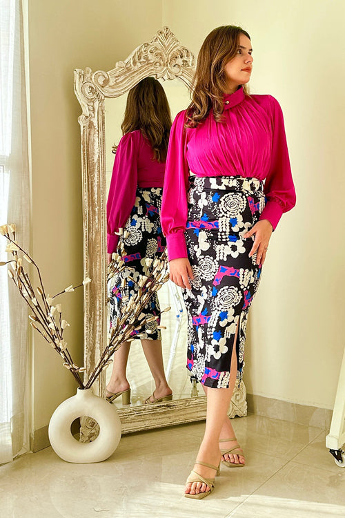 Black & Pink Skirt Co-ord set