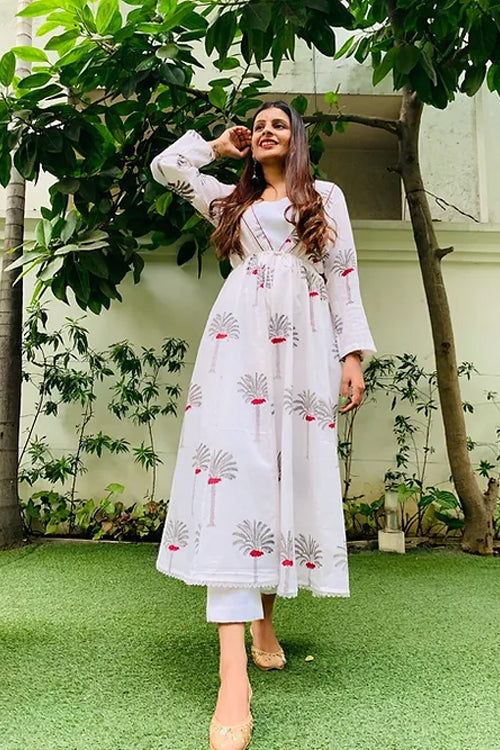 Printed Fusion Co Ord Set With Jacket