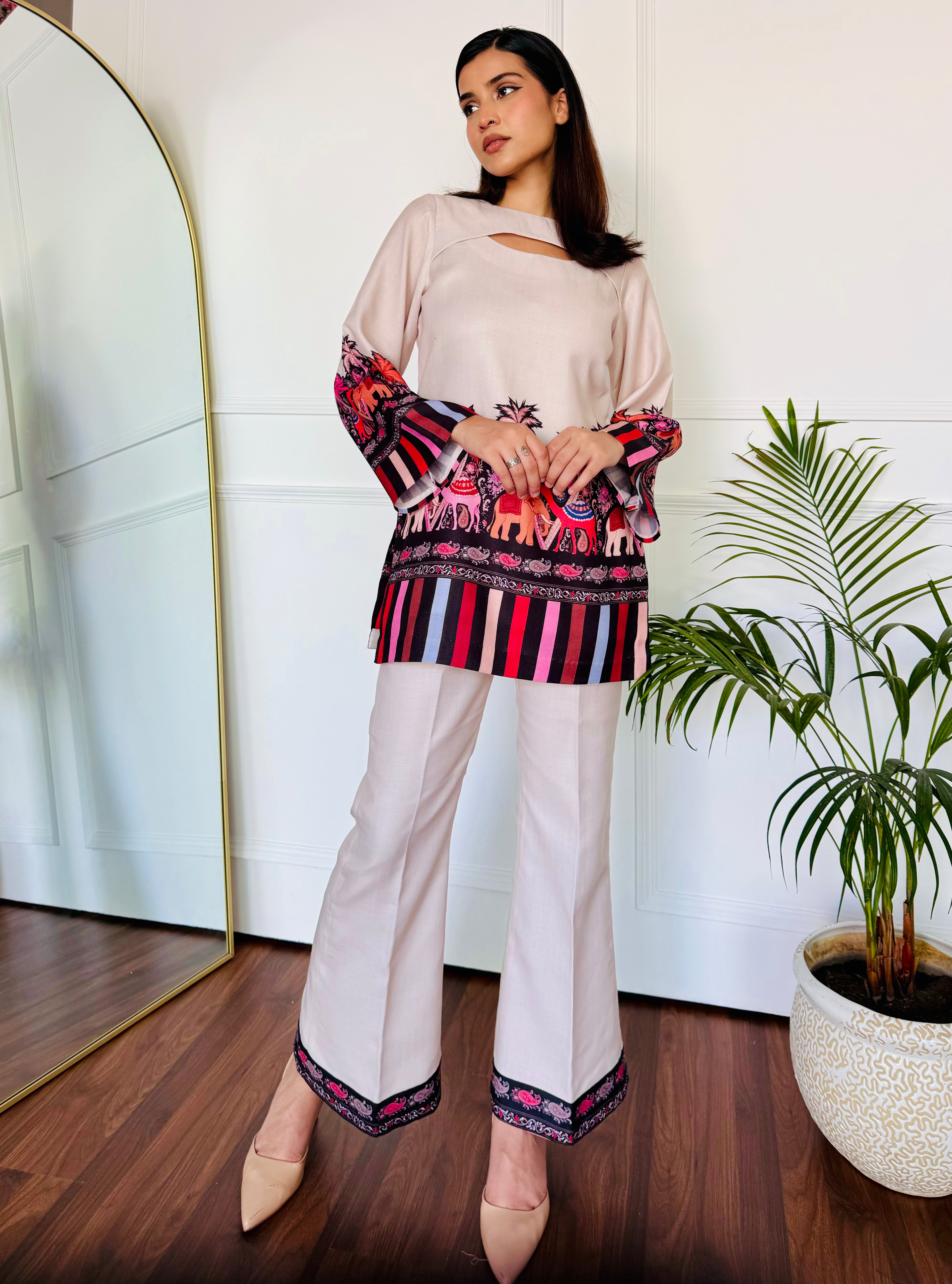 Pink Camel Kurta Set