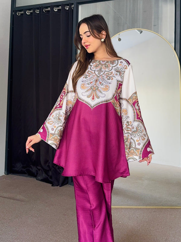 Pink Winter Kurta Set