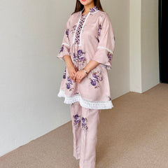 Mahira Beige Floral Festive Kurta Set
