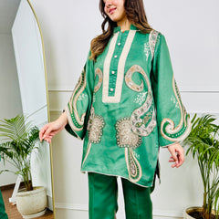 Moss Paisley Kurta Set
