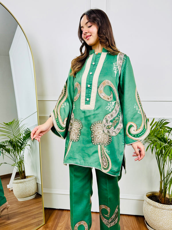Moss Paisley Kurta Set