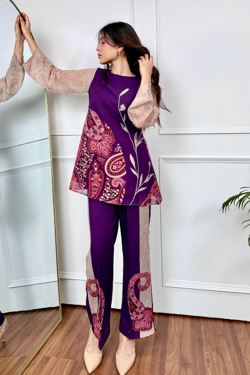 Purple Paisley Kurta Set