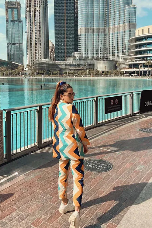 Mel Patterned Suit with Tube Top