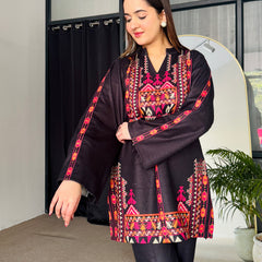 Black Winter Woollen Kurta Set