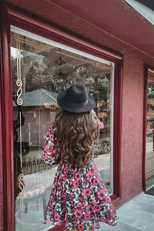 Kylie Black Floral Dress