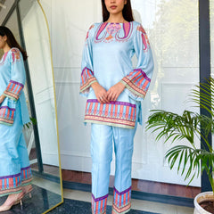 Blue Paisley Kurta Set