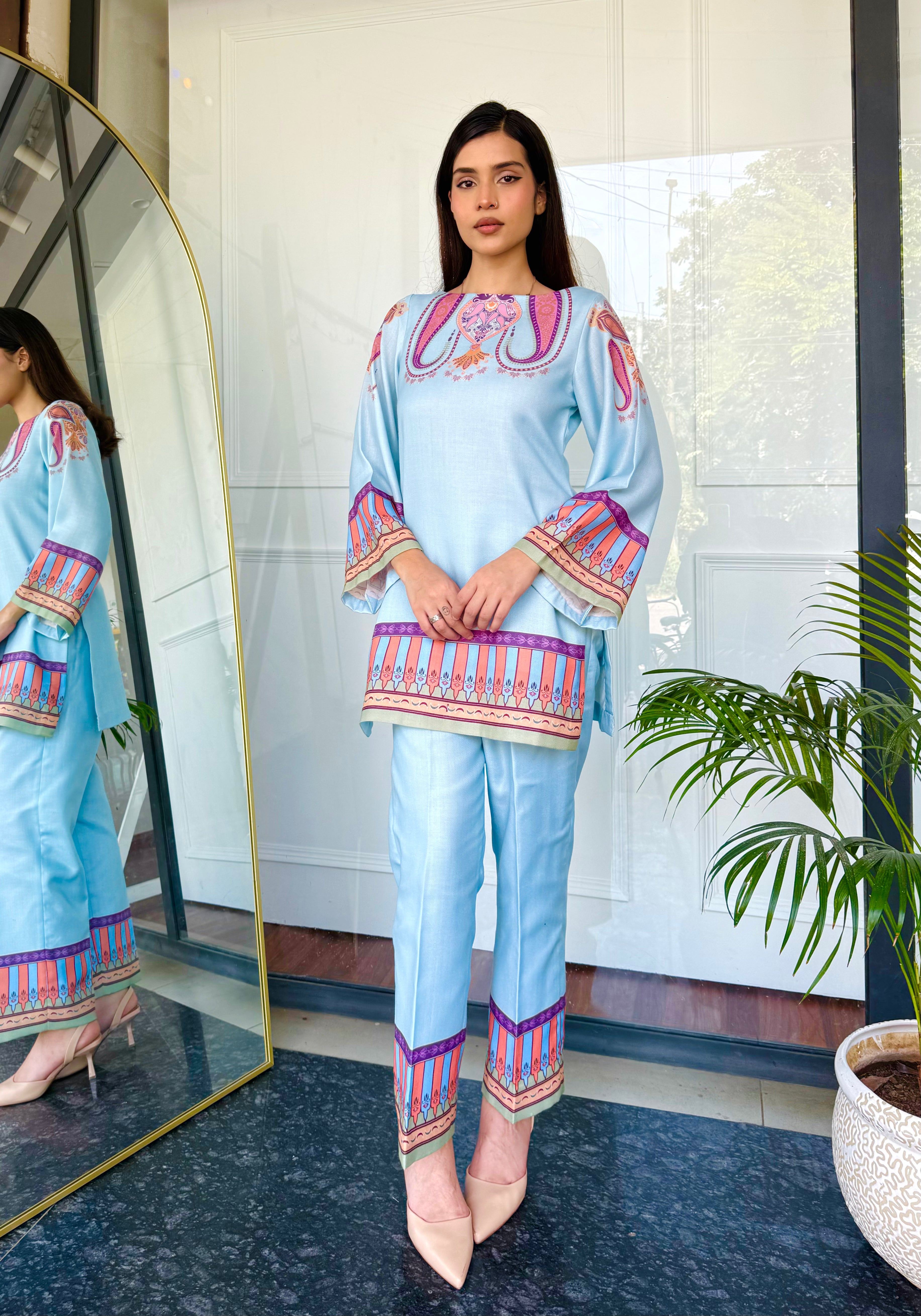 Blue Paisley Kurta Set