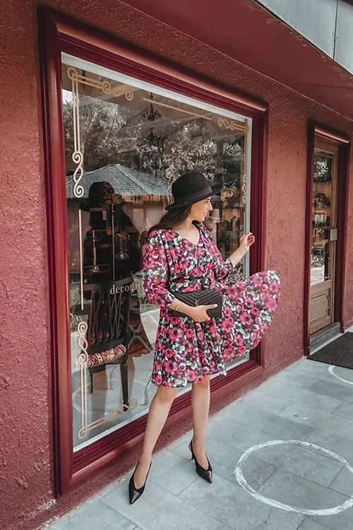 Kylie Black Floral Dress