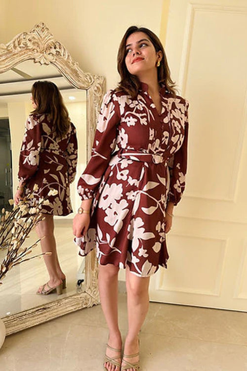 Taylor Brown Print Midi Dress